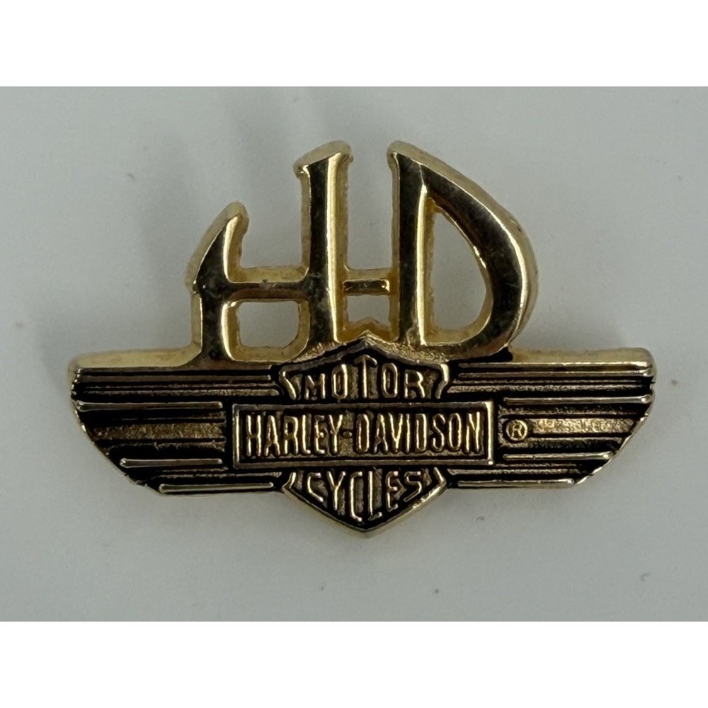 Vintage Harley Davidson Gold Tone HD Lapel Pin